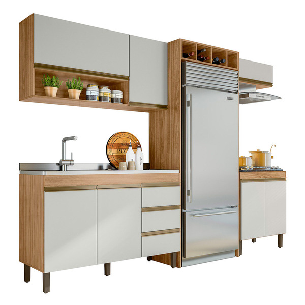 Cozinha Modulada 06 Peças Karen 5850 Nature Off White Peterne