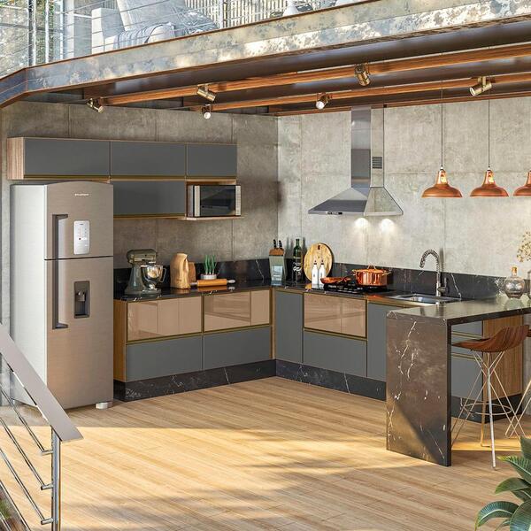 Cozinha Modulada 09 Peças Em Mdf Kali Premium Cj13 Nicioli