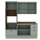 Cozinha Modulada 100% Mdf 3 Peças Com Torre Quente E Tampo Il