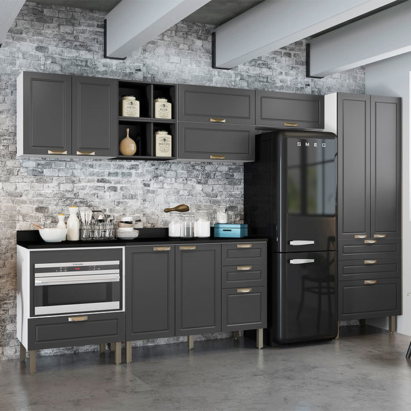 Cozinha Modulada 10 Pecas Com Tampo E Nichos Nevada 5958mf Multimoveis Branco Premium Grafite Premium Leroy Merlin 5 ape cozinha multimoveis duas portas robson. cozinha modulada 10 pecas com tampo e