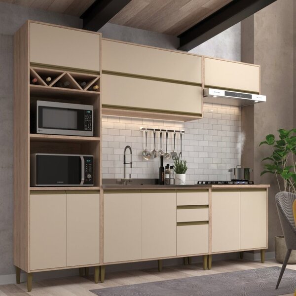 Cozinha Modulada 10 Portas E 3 Gavetas New Atena Móveis Sul S