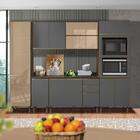 Cozinha Modulada 11 Portas Vidro Reflecta 3 Gavetas Amêndoa C