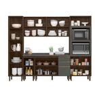 Cozinha Modulada 11 Portas Vidro Reflecta 3 Gavetas Amêndoa C