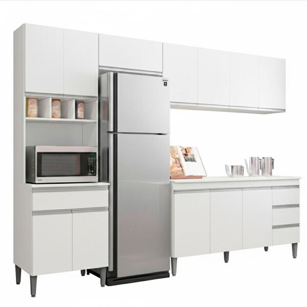 Cozinha Modulada 12 Portas 4 Gavetas 280 Cm Andreia Reajl Mov