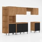 Cozinha Modulada 12 Portas 7 Peças Vitória Carvalho/preto Fos