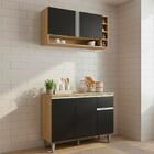 Cozinha Modulada 230cm 4 Peças Balcão E Aéreo Vanessa Amêndoa