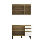 Cozinha Modulada 2 Peças 1 Aéreo 1 Balcão Magnólia Mel/branco