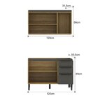 Cozinha Modulada 2 Peças 1 Aéreo 1 Balcão Magnólia Mel/grafite