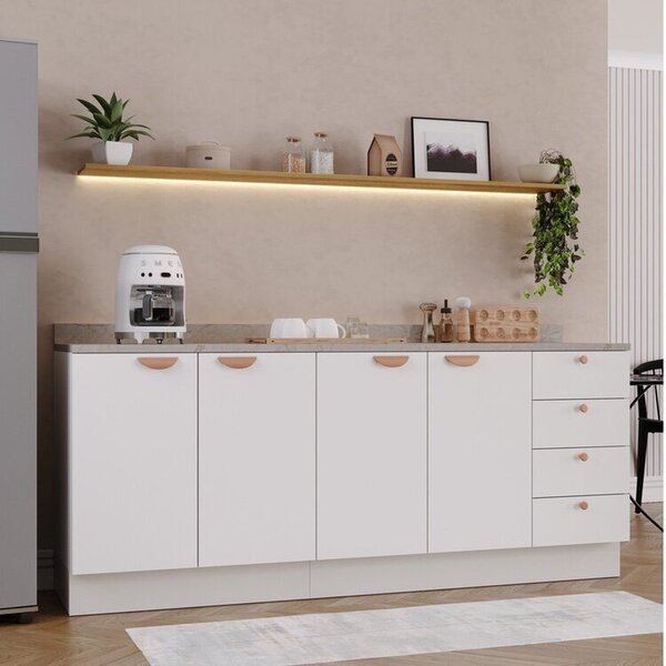 Cozinha Modulada 2 Peças 2 Balcões Arizona Cabecasa Madeiraor