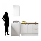 Cozinha Modulada 2 Peças 3 Portas 2 Gavetas Balcão Com Tampo