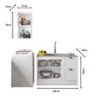 Cozinha Modulada 2 Peças 3 Portas 2 Gavetas Com Balcão Para P