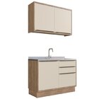 Cozinha Modulada 2 Peças 3 Portas 3 Gavetas 100% Mdf Louro Fr