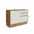 Cozinha Modulada 2 Peças 3 Portas 3 Gavetas 100% Mdf Louro Fr