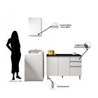 Cozinha Modulada 2 Peças 4 Portas 2 Gavetas Balcão Com Tampo