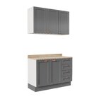 Cozinha Modulada 2 Peças Com Balcão E Armário Aéreo Arizona C