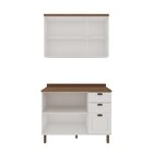 Cozinha Modulada 2 Peças Com Balcão E Armário Aéreo E Tampo P