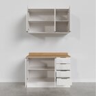 Cozinha Modulada 2 Peças Com Tampo 1 Aéreo 3 Portas E 1 Balcã