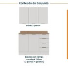 Cozinha Modulada 2 Peças Com Tampo 1 Aéreo 3 Portas E 1 Balcã