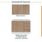 Cozinha Modulada 2 Peças Com Tampo 1 Aéreo 3 Portas E 1 Balcã