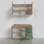 Cozinha Modulada 2 Peças Com Tampo 1 Aéreo 3 Portas E 1 Balcã