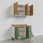 Cozinha Modulada 2 Peças Com Tampo 1 Aéreo 3 Portas E 1 Balcã