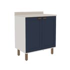 Cozinha Modulada 2 Peças Com Tampo Impermeável 100% Mdf Porta