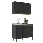 Cozinha Modulada 2 Peças J Carvalho Cecília Preta