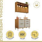 Cozinha Modulada 2 Peças Ripado Imperatriz 100% Mdf Freijó/of