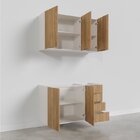 Cozinha Modulada 2 Peças Sem Tampo 1 Aéreo 3 Portas E 1 Balcã