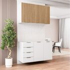 Cozinha Modulada 2 Peças Sem Tampo 1 Aéreo 3 Portas E 1 Balcã