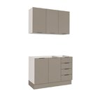 Cozinha Modulada 2 Peças Sem Tampo Com Rodapé 1 Aéreo E 1 Bal