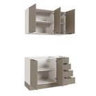 Cozinha Modulada 2 Peças Sem Tampo Com Rodapé 1 Aéreo E 1 Bal