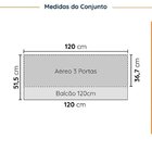 Cozinha Modulada 2 Peças Sem Tampo Com Rodapé 1 Aéreo E 1 Bal