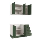 Cozinha Modulada 2 Peças Sem Tampo Com Rodapé 1 Aéreo E 1 Bal