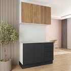 Cozinha Modulada 2 Peças Sem Tampo Com Rodapé 1 Aéreo E 1 Bal