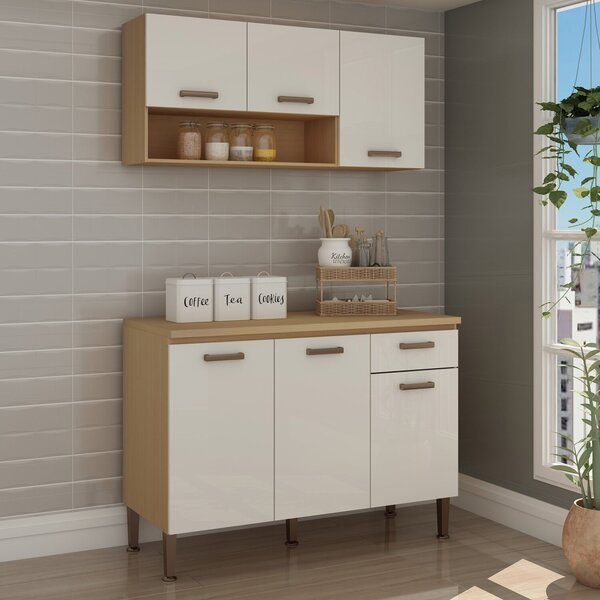 Cozinha Modulada 3 Peças 100% Mdf Freijo/white