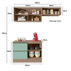 Cozinha Modulada 3 Peças 4 Portas 3 Gavetas Balcão Com Tampo
