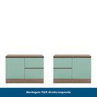 Cozinha Modulada 3 Peças 4 Portas 3 Gavetas Balcão Com Tampo