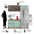 Cozinha Modulada 3 Peças 4 Portas 3 Gavetas Balcão Com Tampo