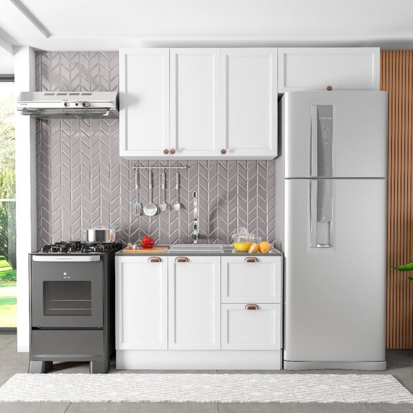 Cozinha Modulada 3 Peças 6 Portas 2 Gavetas Com Balcão Para P