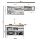 Cozinha Modulada 3 Peças 7 Portas 2 Gavetas Com Balcão Para P