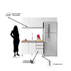 Cozinha Modulada 3 Peças 7 Portas 2 Gavetas Com Balcão Para P