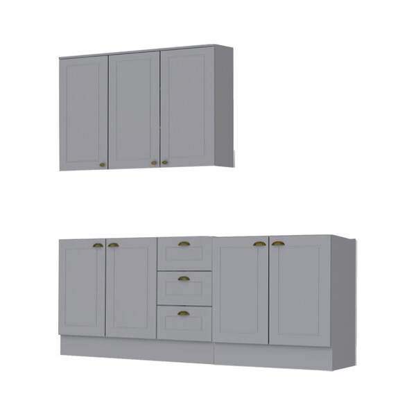 Cozinha Modulada 3 Peças 7 Portas 3 Gavetas Com Tampo Henn Am