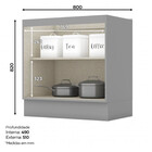 Cozinha Modulada 3 Peças 7 Portas 3 Gavetas Com Tampo Henn Am