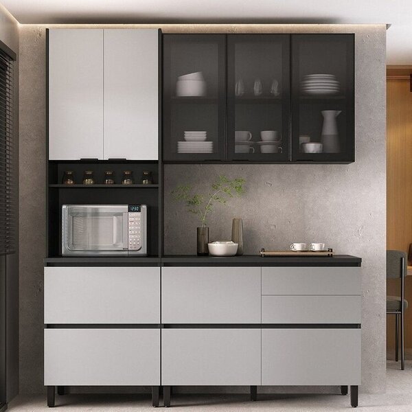 Cozinha Modulada 3 Peças 7 Portas 5 Gavetas Mdf Dodradiça Slo