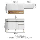 Cozinha Modulada 3 Pecas Balcao Pia Line Ktp