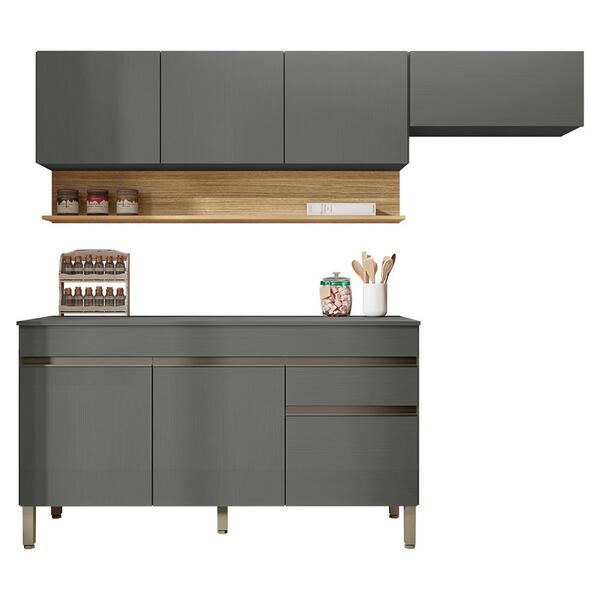 Cozinha Modulada 3 Pecas Com Balcao Tampo Line Ktp