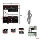 Cozinha Modulada 3 Peças Com Tampo Begônia Tecno Mobili