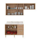 Cozinha Modulada 3 Peças Com Tampo Dália Tecno Mobili