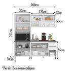 Cozinha Modulada 3 Peças Com Tampo J00099 Evidence Pln